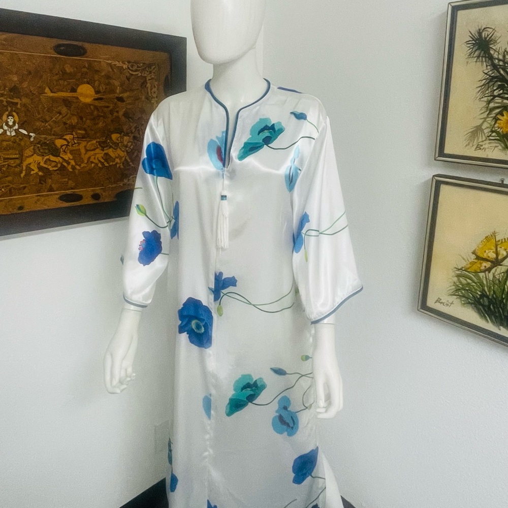 Valentino Blue Floral Nightgown Size Petite